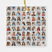 Maak Je Eigen 64 Foto Collage Keramisch Ornament (Voorkant)