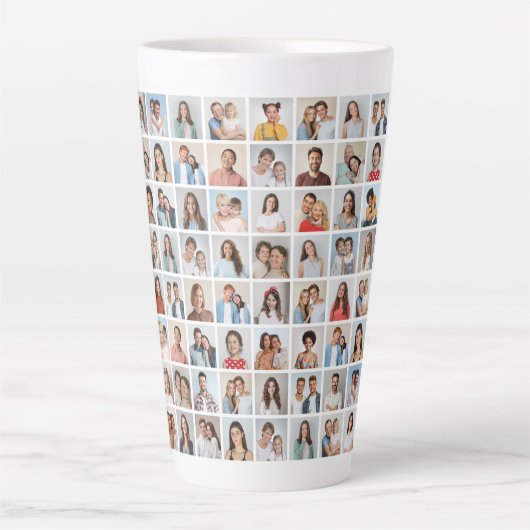 Maak Je Eigen 64 Foto Collage Latte Mok (Voorkant)