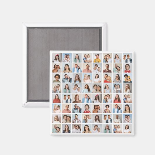 Maak Je Eigen 64 Foto Collage Magneet (Voorkant / Achterkant)