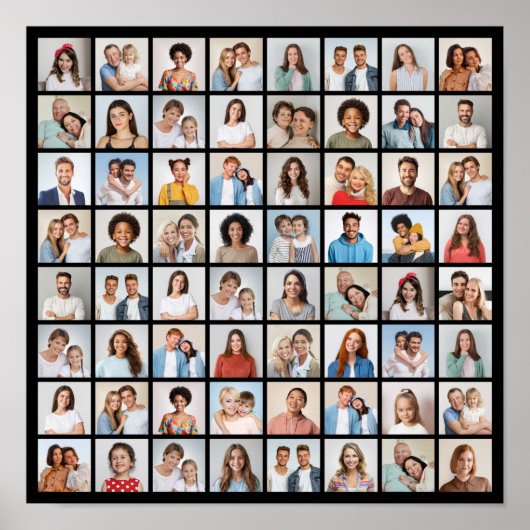 Maak Je Eigen 64 Foto Collage Poster (Voorkant)