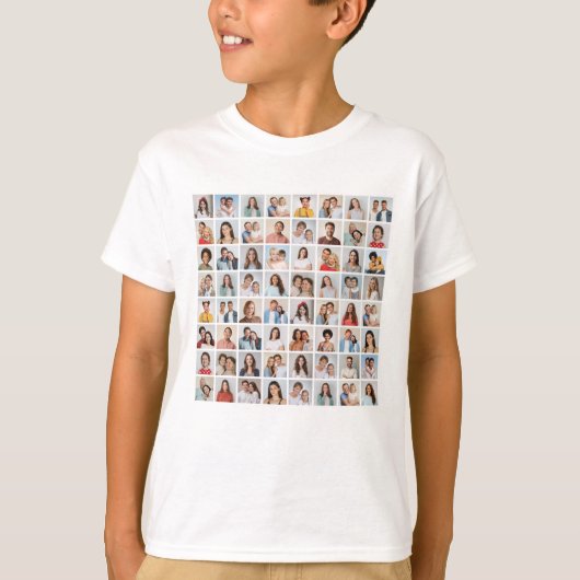 Maak Je Eigen 64 Foto Collage T-shirt (Voorkant)