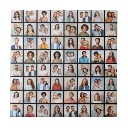 Maak Je Eigen 64 Foto Collage Tegeltje (Voorkant)