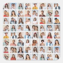 Maak Je Eigen 64 Foto Collage Vierkante Sticker