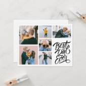 Maak je eigen 6 foto collage Beste papa ooit Kaart (Voorkant / Achterkant in situ)