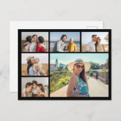 Maak je eigen 6 foto collage bewerkbare kleur briefkaart (Voorkant / Achterkant)