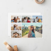 Maak Je Eigen 6 Foto Collage Bewerkbare Kleur Notitiekaartje (Voorkant / Achterkant in situ)