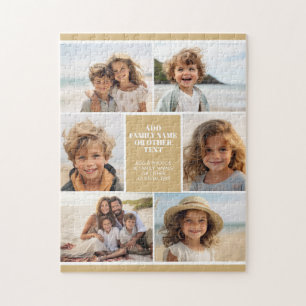 Maak Je Eigen 6 Foto Collage - Champagne Goud Legpuzzel