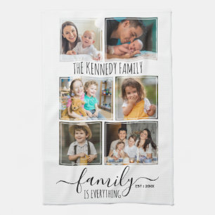 Maak Je Eigen 6 Foto Collage Familie Quote Naam Theedoek