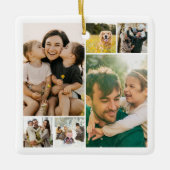 Maak Je Eigen 6 Foto Collage Keramisch Ornament (Voorkant)