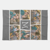 Maak Je Eigen 6 Foto Collage - Monogram Wit Theedoek (Horizontaal)
