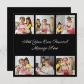 Maak Je Eigen 6 Foto Collage Voeg Je Groet Toe Kaart (Voorkant / Achterkant)