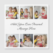 Maak Je Eigen 6 Foto Collage Voeg Je Groet Toe Magnetische Uitnodiging (Voorkant)