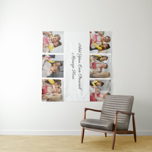 Maak je eigen 6 foto collage Voeg je groet toe Wandkleed (In Situ (horizontaal))