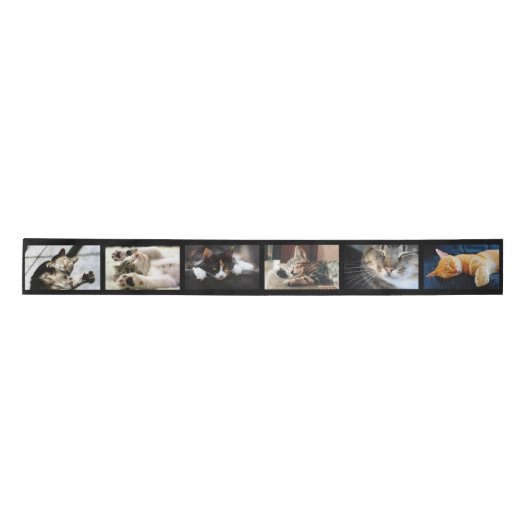 Maak je eigen 6 fotofilmstrip collage op zwart satijnen lint (Voorkant)