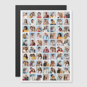 Maak je eigen 70 foto collage bewerkbare kleur magnetische uitnodiging