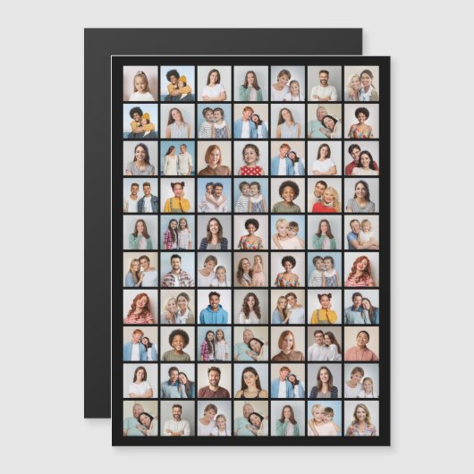 Maak Je Eigen 70 Foto Collage Magnetische Uitnodiging (Voorkant / Achterkant)