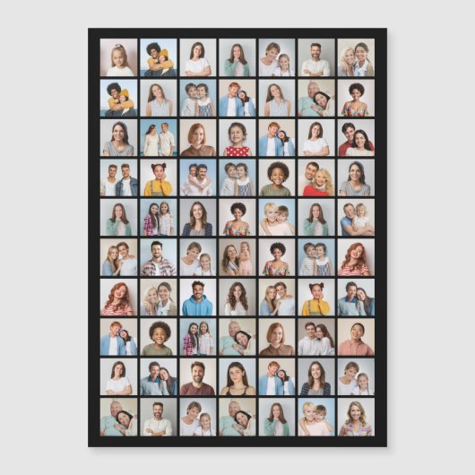 Maak Je Eigen 70 Foto Collage Magnetische Uitnodiging (Voorkant)
