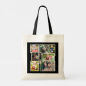 Maak je eigen 7 familiefoto collage Zwart Tote Bag (Achterkant)