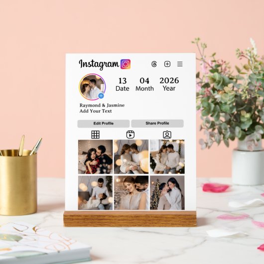 Maak Je Eigen 7 Foto Collage Acryl Bord (Huwelijk)