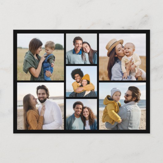 Maak Je Eigen 7 Foto Collage Briefkaart (Voorkant)