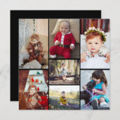 Maak je eigen 7 foto collage feestdagenkaart (Voorkant / Achterkant)