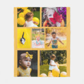 Maak Je Eigen 7 Foto Collage Geel Fleece Deken (Voorkant)