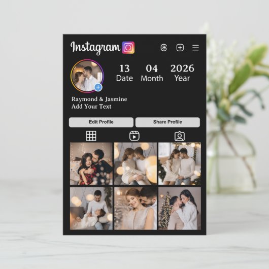 Maak Je Eigen 7 Foto Collage Kaart (Staand voorkant)