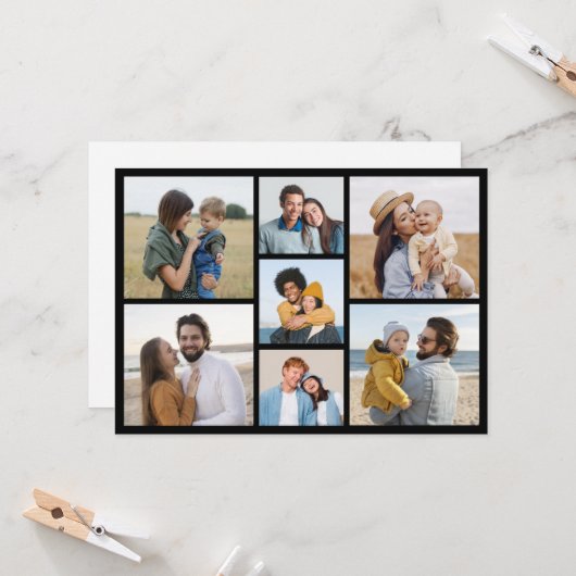 Maak Je Eigen 7 Foto Collage Kaart (Voorkant / Achterkant in situ)