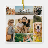 Maak je eigen 7 foto collage kerstmis keramisch ornament (Voorkant)