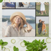 Maak Je Eigen 7 Foto Collage Theedoek (Gevouwen)