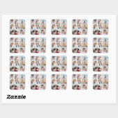 Maak Je Eigen 7 Foto Collage Vierkante Sticker (Vel)