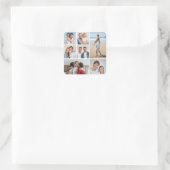 Maak Je Eigen 7 Foto Collage Vierkante Sticker (Tas)