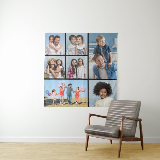 Maak Je Eigen 7 Foto Collage Wandkleed (In situ)