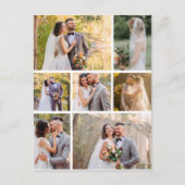Maak Je Eigen 7 Foto Huwelijkscollage Briefkaart (Voorkant)