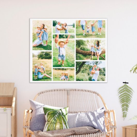 Maak je eigen 8 familiefotocollage canvas afdruk