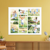 Maak je eigen 8 familiefotocollage canvas afdruk (Insitu (Woonkamer))