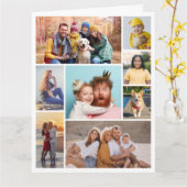 Maak Je Eigen 8 Foto Collage Kaart (Gele Bloem)