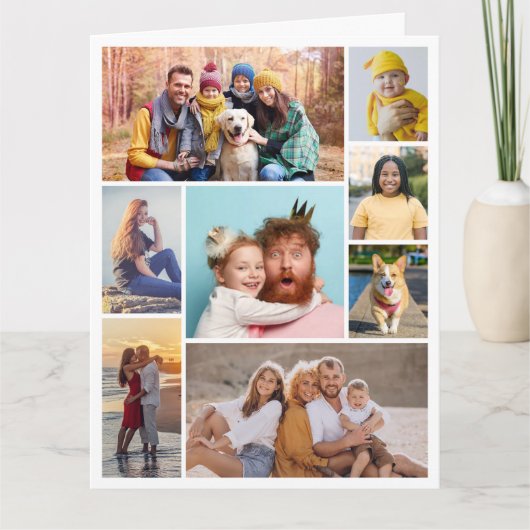 Maak Je Eigen 8 Foto Collage Kaart (Voorkant)