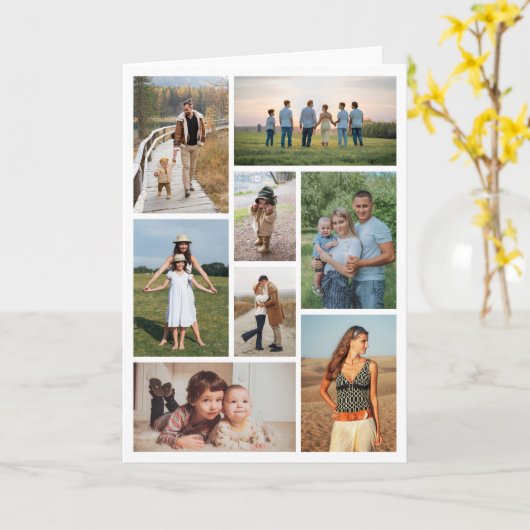 Maak Je Eigen 8 Foto Collage Kaart (Gele Bloem)