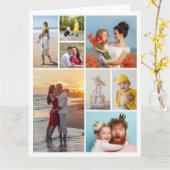 Maak Je Eigen 8 Foto Collage Kaart (Gele Bloem)