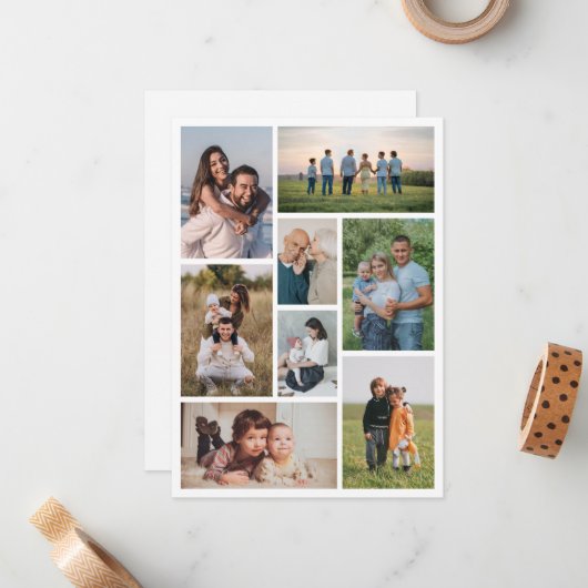 Maak Je Eigen 8 Foto Collage Notitiekaartje (Voorkant / Achterkant in situ)