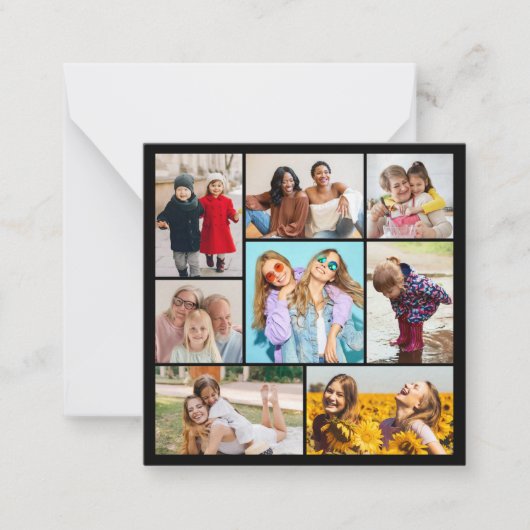 Maak Je Eigen 8 Foto Collage Notitiekaartje (Voorkant)