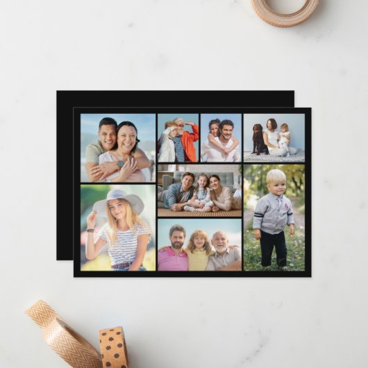 Maak Je Eigen 8 Foto Collage Notitiekaartje (Voorkant / Achterkant in situ)