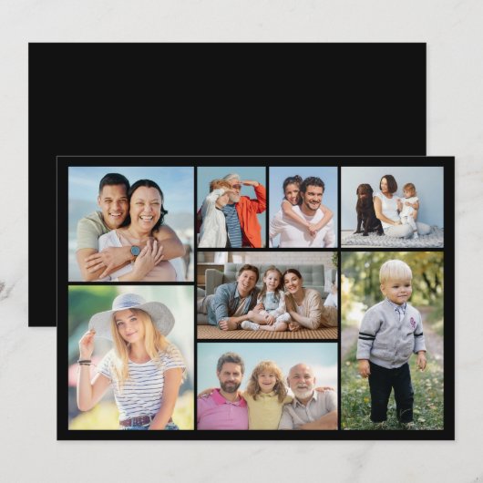 Maak Je Eigen 8 Foto Collage Notitiekaartje (Voorkant / Achterkant)