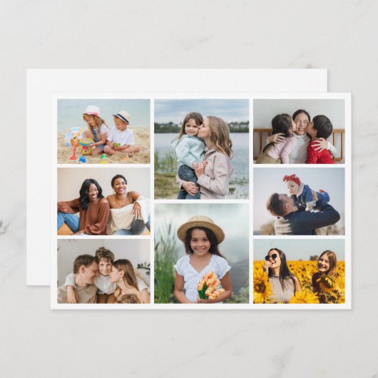 Maak Je Eigen 8 Foto Collage Notitiekaartje (Voorkant / Achterkant)