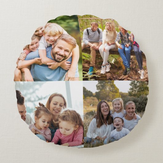 Maak je eigen 8 foto collage rond kussen (Voorkant)