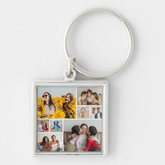 Maak Je Eigen 8 Foto Collage Sleutelhanger (Voorkant)