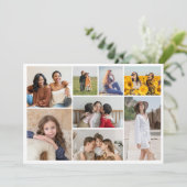 Maak Je Eigen 8 Foto Collage Wenskaart (Staand voorkant)