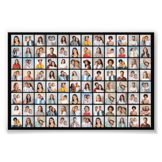 Maak Je Eigen 96 Foto Collage Foto Vergroting Afdruk (Voorkant)