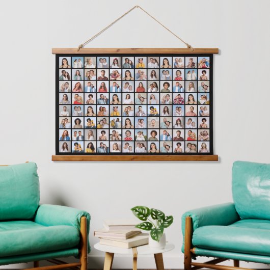 Maak Je Eigen 96 Foto Collage Hangend Wandkleed (Woonkamer)